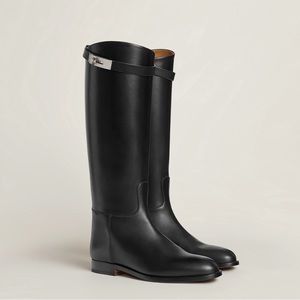 hermes jumping boots black authentic